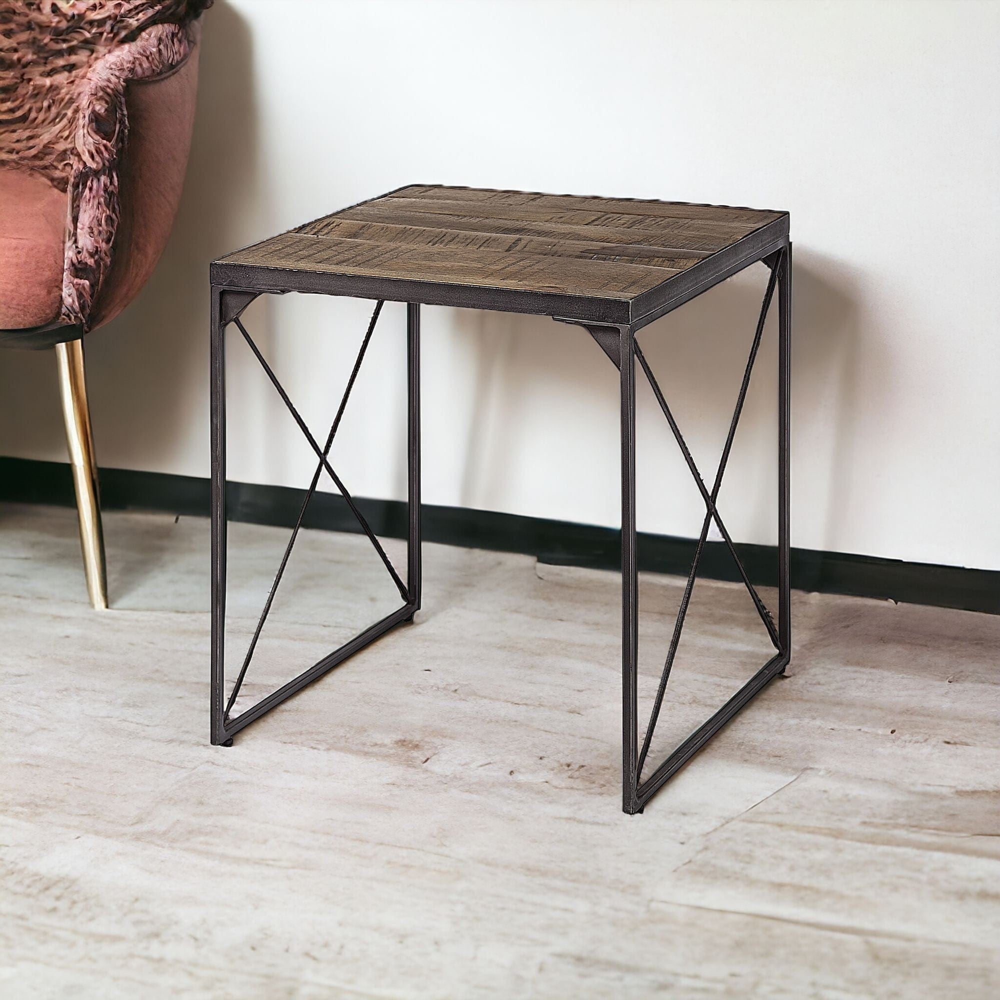 23" Brown Solid Wood Square End Table - Homeroots - Flyclothing LLC