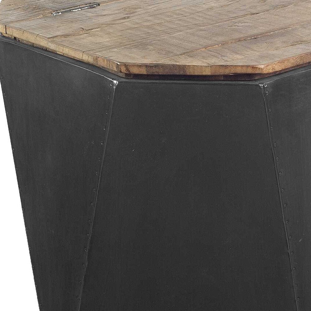 21" Black Solid Wood End Table - Homeroots - Flyclothing LLC