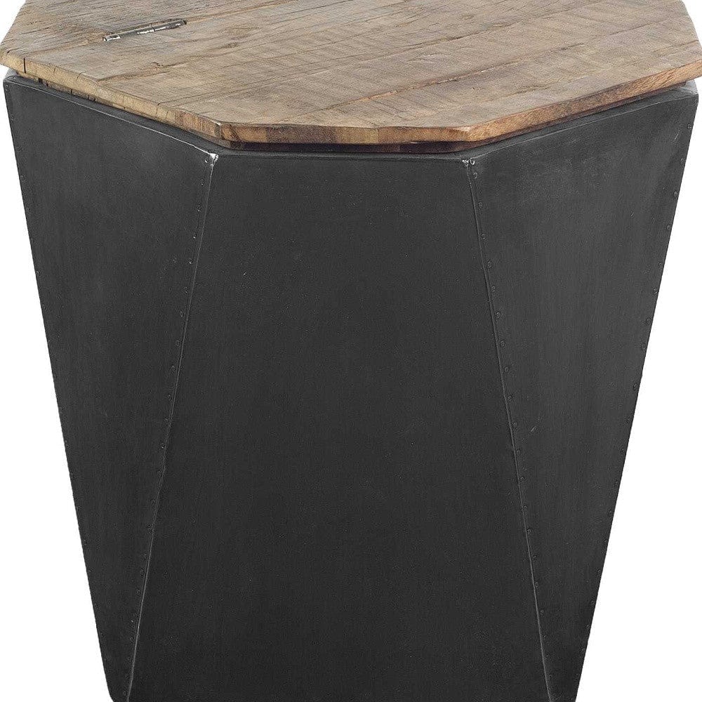 21" Black Solid Wood End Table - Homeroots - Flyclothing LLC