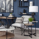 24" Brown And White Glass Round End Table - Homeroots - Flyclothing LLC
