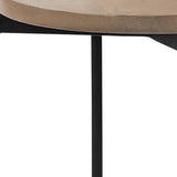24" Brown And White Glass Round End Table - Homeroots - Flyclothing LLC