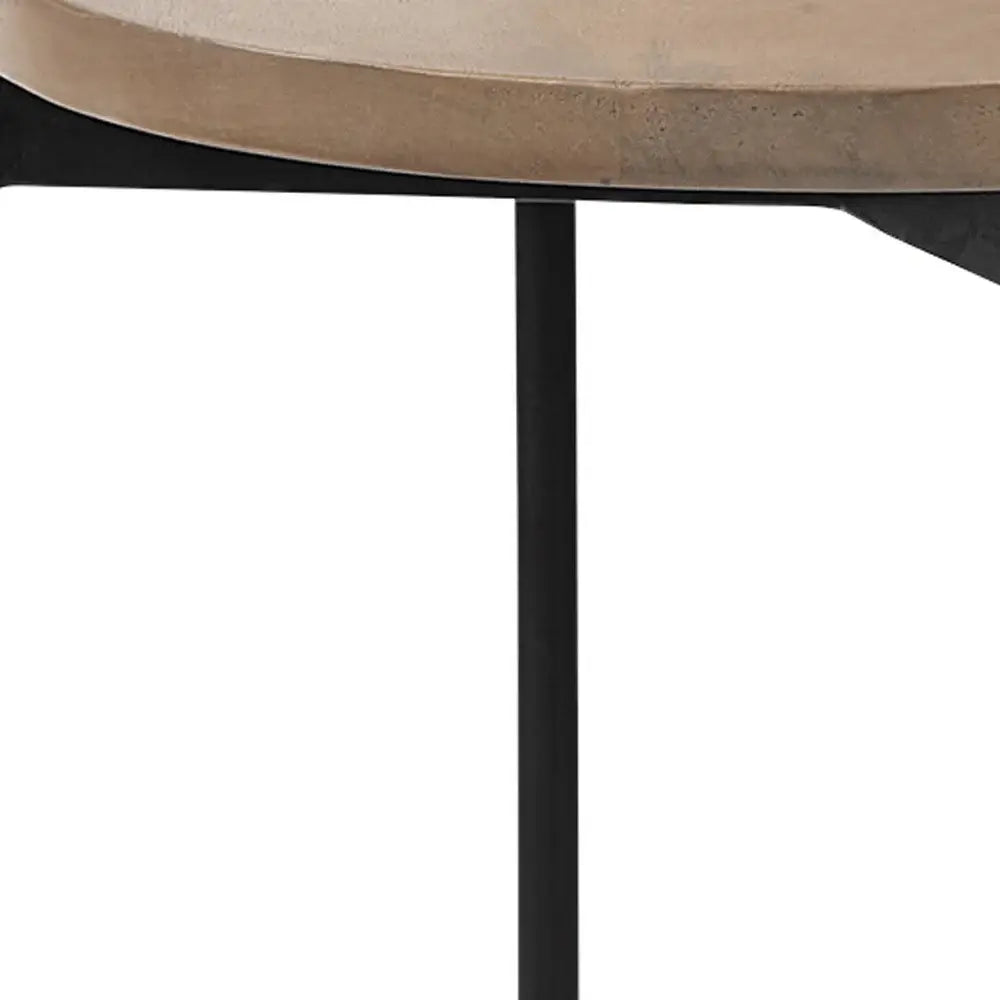 24" Brown And White Glass Round End Table - Homeroots - Flyclothing LLC
