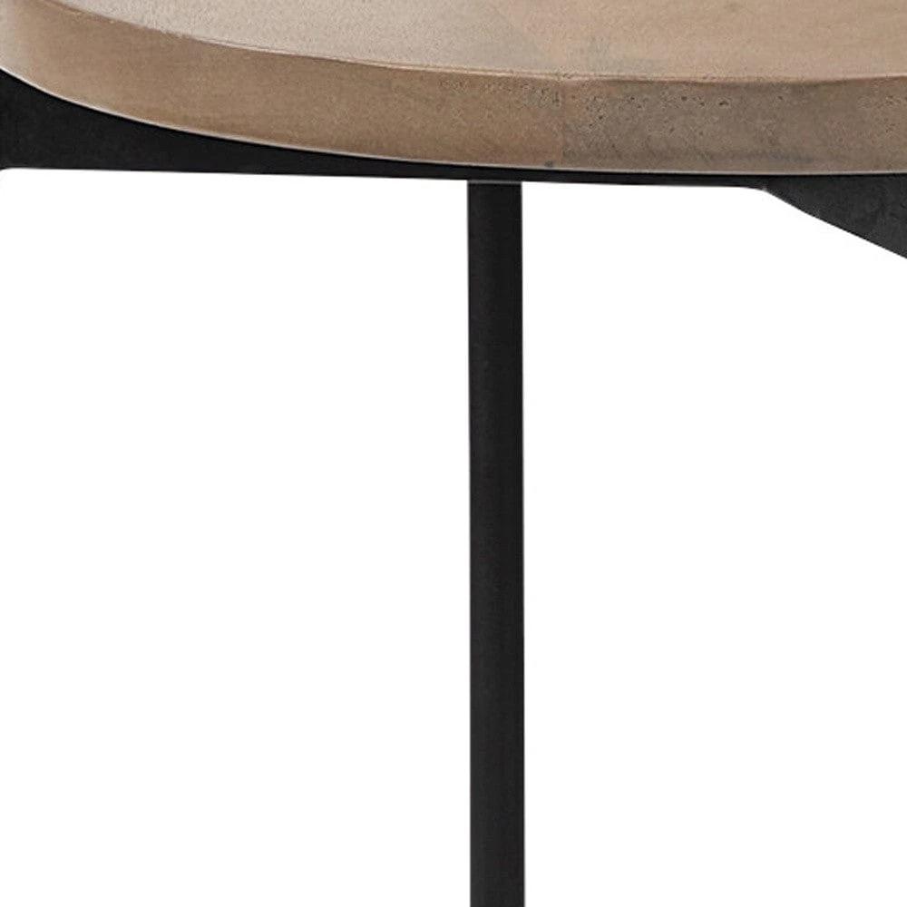 24" Brown And White Glass Round End Table - Homeroots - Flyclothing LLC