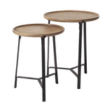 24" Brown Solid Wood Round End Table - Homeroots