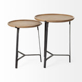 24" Brown Solid Wood Round End Table - Homeroots