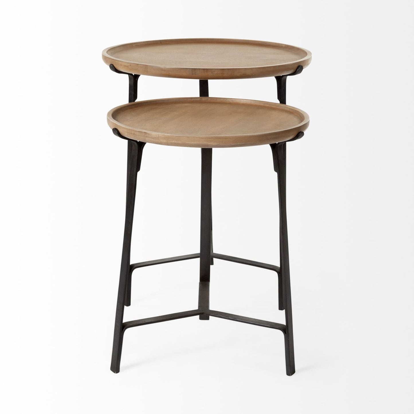 24" Brown Solid Wood Round End Table - Homeroots - Flyclothing LLC