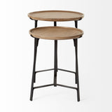 24" Brown Solid Wood Round End Table - Homeroots
