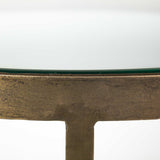 24" White Glass Round End Table - Homeroots - Flyclothing LLC