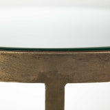 24" White Glass Round End Table - Homeroots
