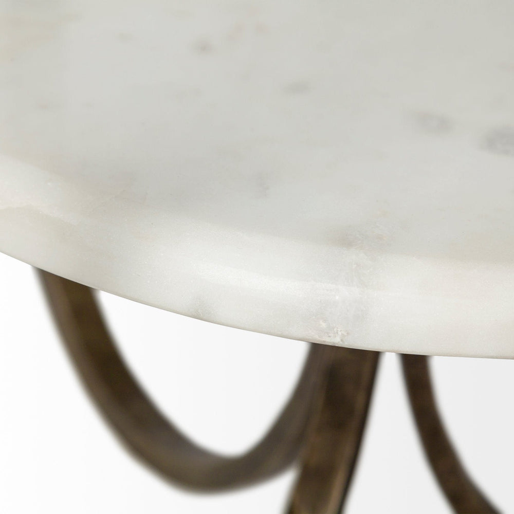 24" White Glass Round End Table - Homeroots - Flyclothing LLC