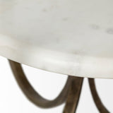 24" White Glass Round End Table - Homeroots - Flyclothing LLC
