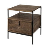 24" Brown Solid Wood Square End Table - Homeroots