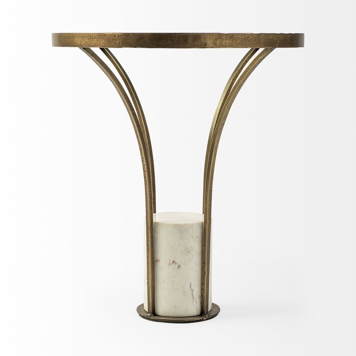 24" Black And White Glass Round End Table - Homeroots - Flyclothing LLC