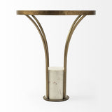 24" Black And White Glass Round End Table - Homeroots - Flyclothing LLC