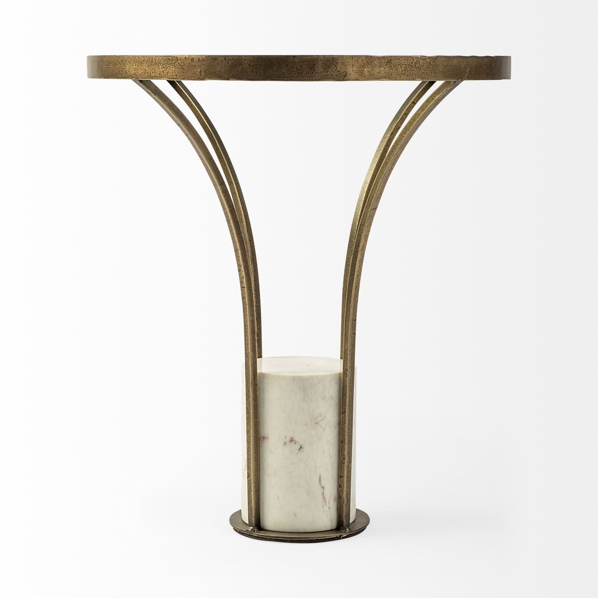 24" Black And White Glass Round End Table - Homeroots - Flyclothing LLC