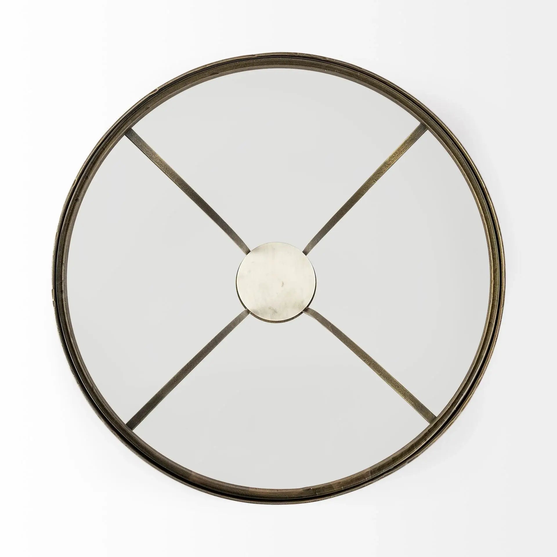 24" Black And White Glass Round End Table - Homeroots - Flyclothing LLC