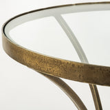 24" Black And White Glass Round End Table - Homeroots - Flyclothing LLC