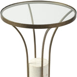 24" Black And White Glass Round End Table - Homeroots - Flyclothing LLC