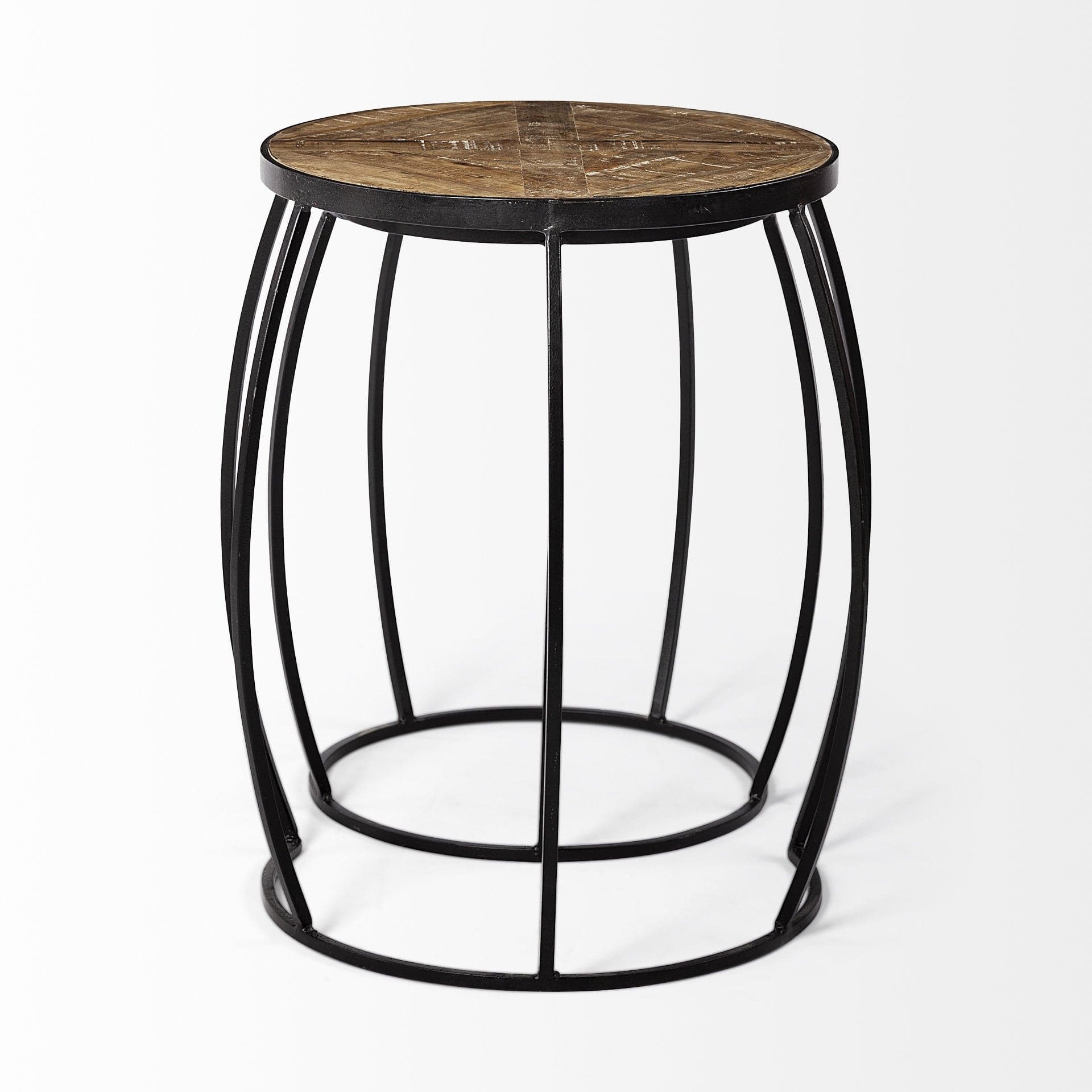 Set of Two 26" Black And Brown Solid Wood Round End Table - Homeroots - Flyclothing LLC