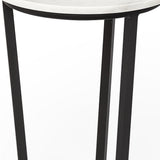21" Black And White Marble Round End Table - Homeroots - Flyclothing LLC