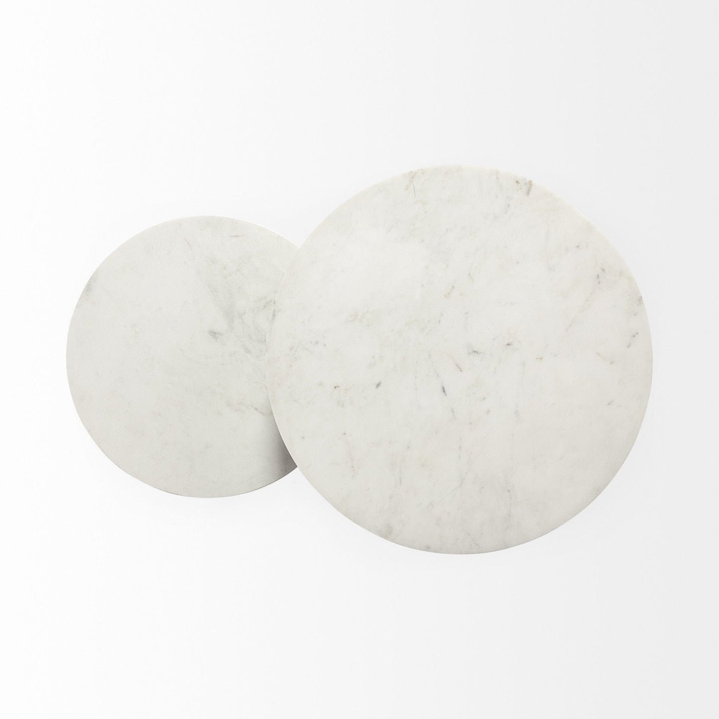 21" Black And White Marble Round End Table - Homeroots - Flyclothing LLC