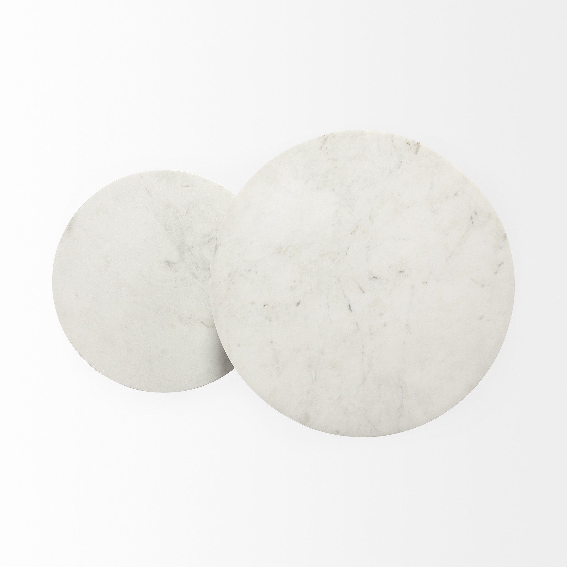 21" Black And White Marble Round End Table - Homeroots - Flyclothing LLC