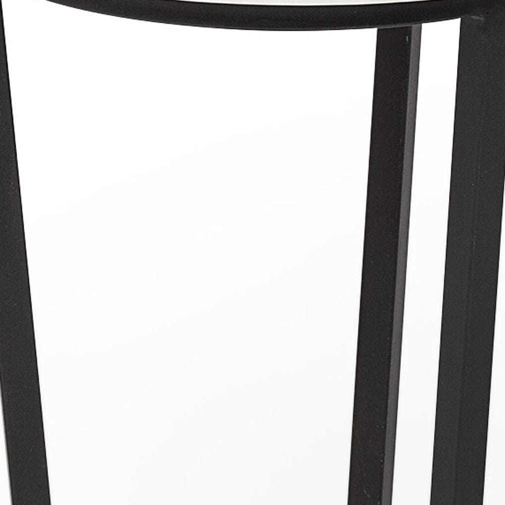 21" Black And White Marble Round End Table - Homeroots