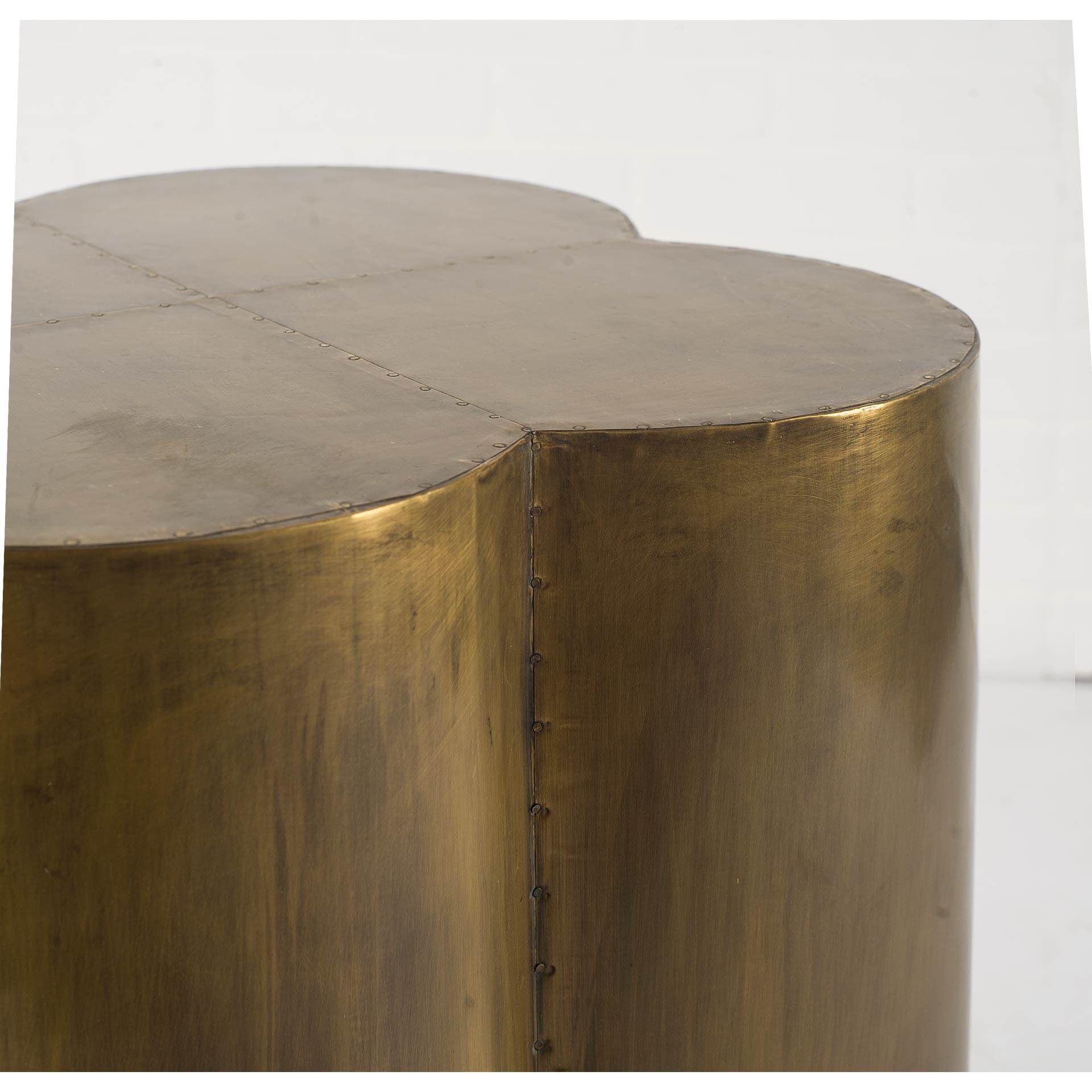 22" Brass And Antique Brass Brass End Table - Homeroots - Flyclothing LLC