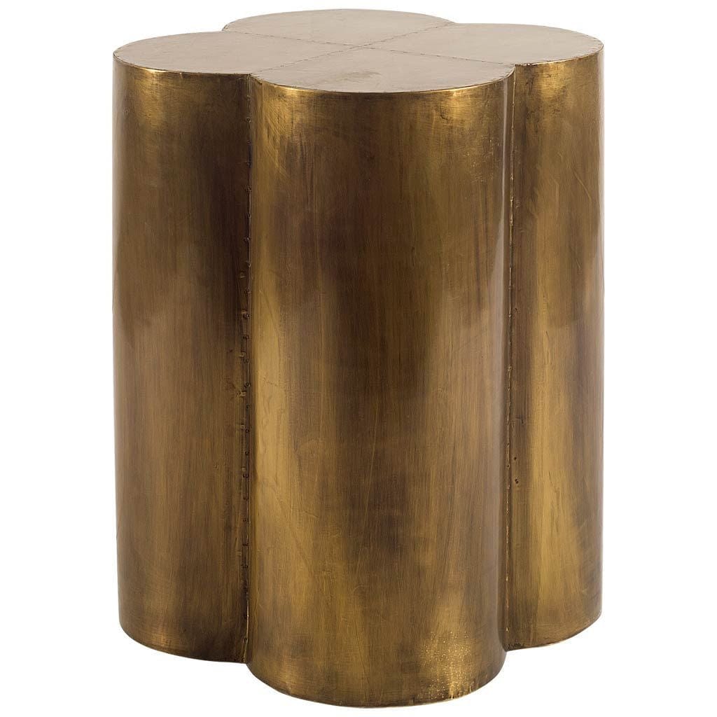 22" Brass And Antique Brass Brass End Table - Homeroots - Flyclothing LLC