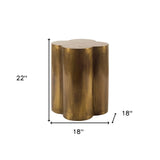 22" Brass And Antique Brass Brass End Table - Homeroots - Flyclothing LLC