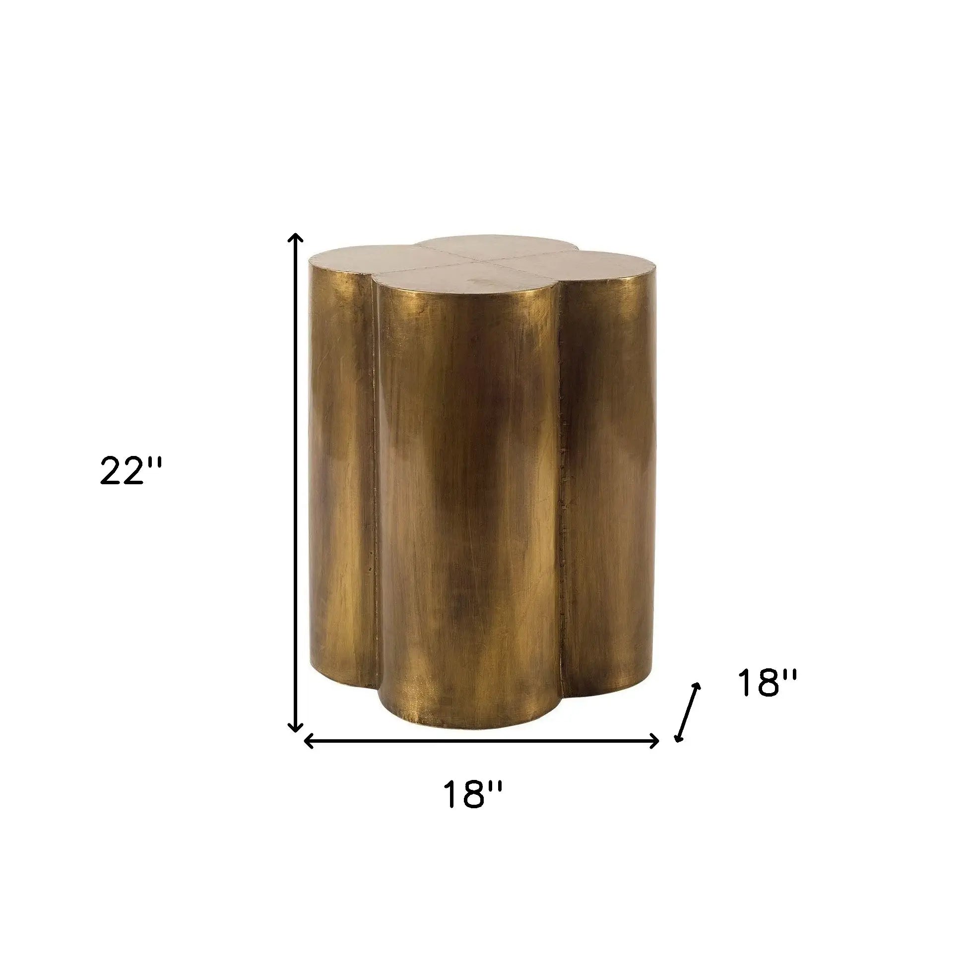 22" Brass And Antique Brass Brass End Table - Homeroots - Flyclothing LLC