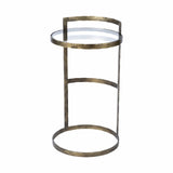 27" Gold And Clear Glass Round End Table - Homeroots - Flyclothing LLC