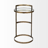 27" Gold And Clear Glass Round End Table - Homeroots - Flyclothing LLC