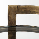 27" Gold And Clear Glass Round End Table - Homeroots