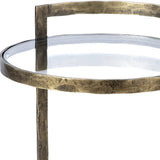 27" Gold And Clear Glass Round End Table - Homeroots - Flyclothing LLC