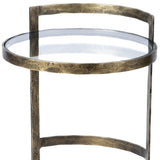 27" Gold And Clear Glass Round End Table - Homeroots - Flyclothing LLC