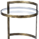 27" Gold And Clear Glass Round End Table - Homeroots