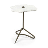 23" Gold And White Marble End Table - Homeroots - Flyclothing LLC