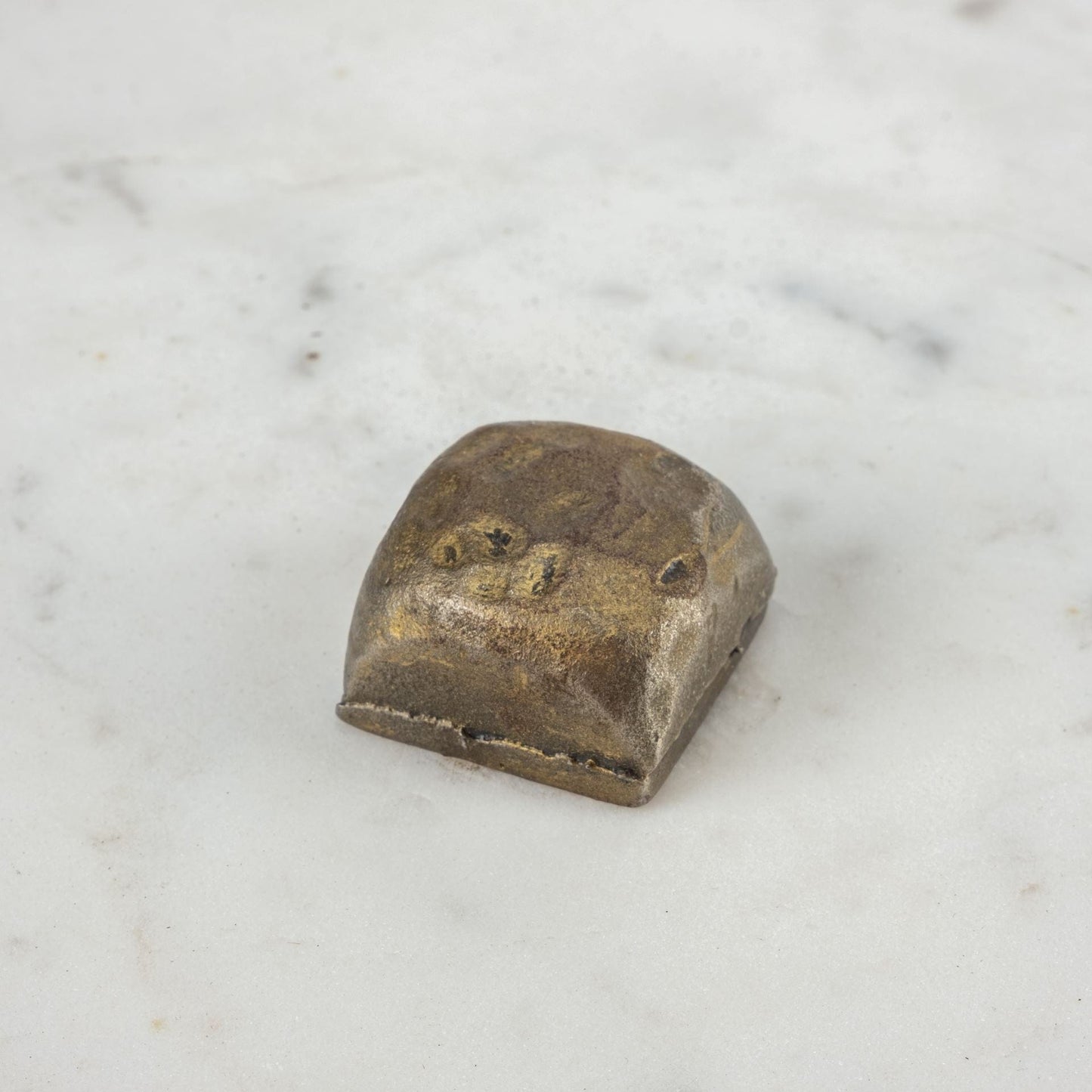 23" Gold And White Marble End Table - Homeroots - Flyclothing LLC