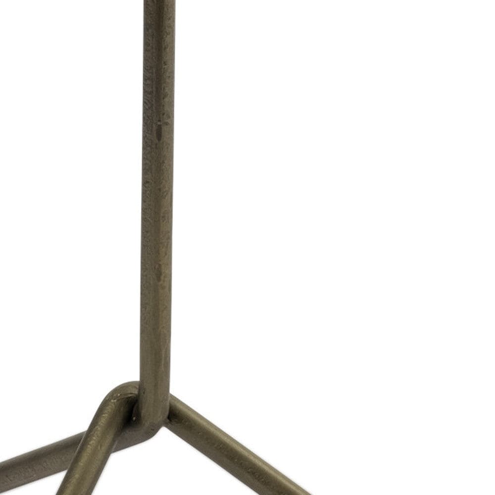 23" Gold And White Marble End Table - Homeroots - Flyclothing LLC