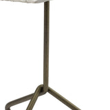23" Gold And White Marble End Table - Homeroots - Flyclothing LLC