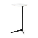 27" Black And White Marble Round End Table - Homeroots - Flyclothing LLC