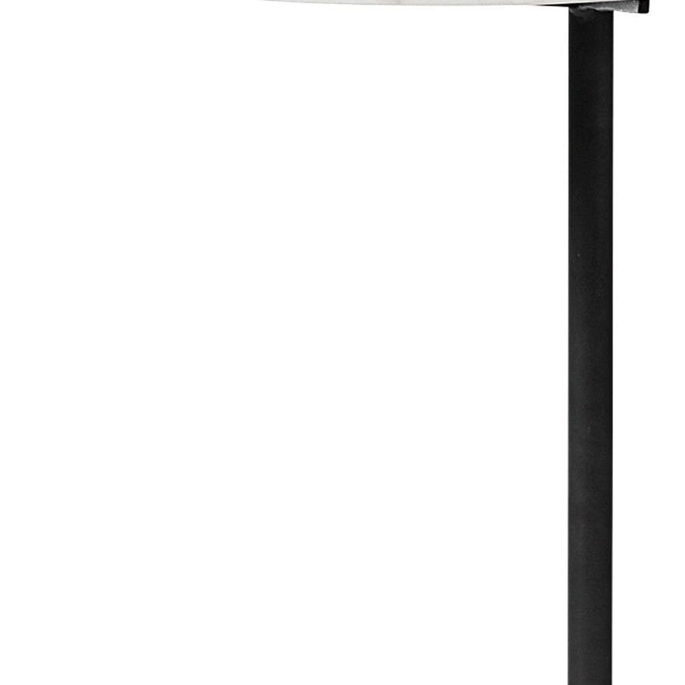27" Black And White Marble Round End Table - Homeroots - Flyclothing LLC
