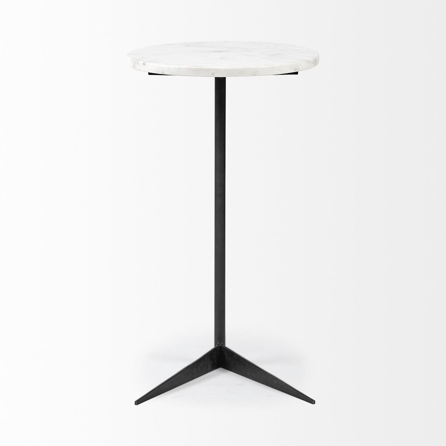 27" Black And White Marble Round End Table - Homeroots - Flyclothing LLC