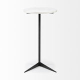 27" Black And White Marble Round End Table - Homeroots - Flyclothing LLC