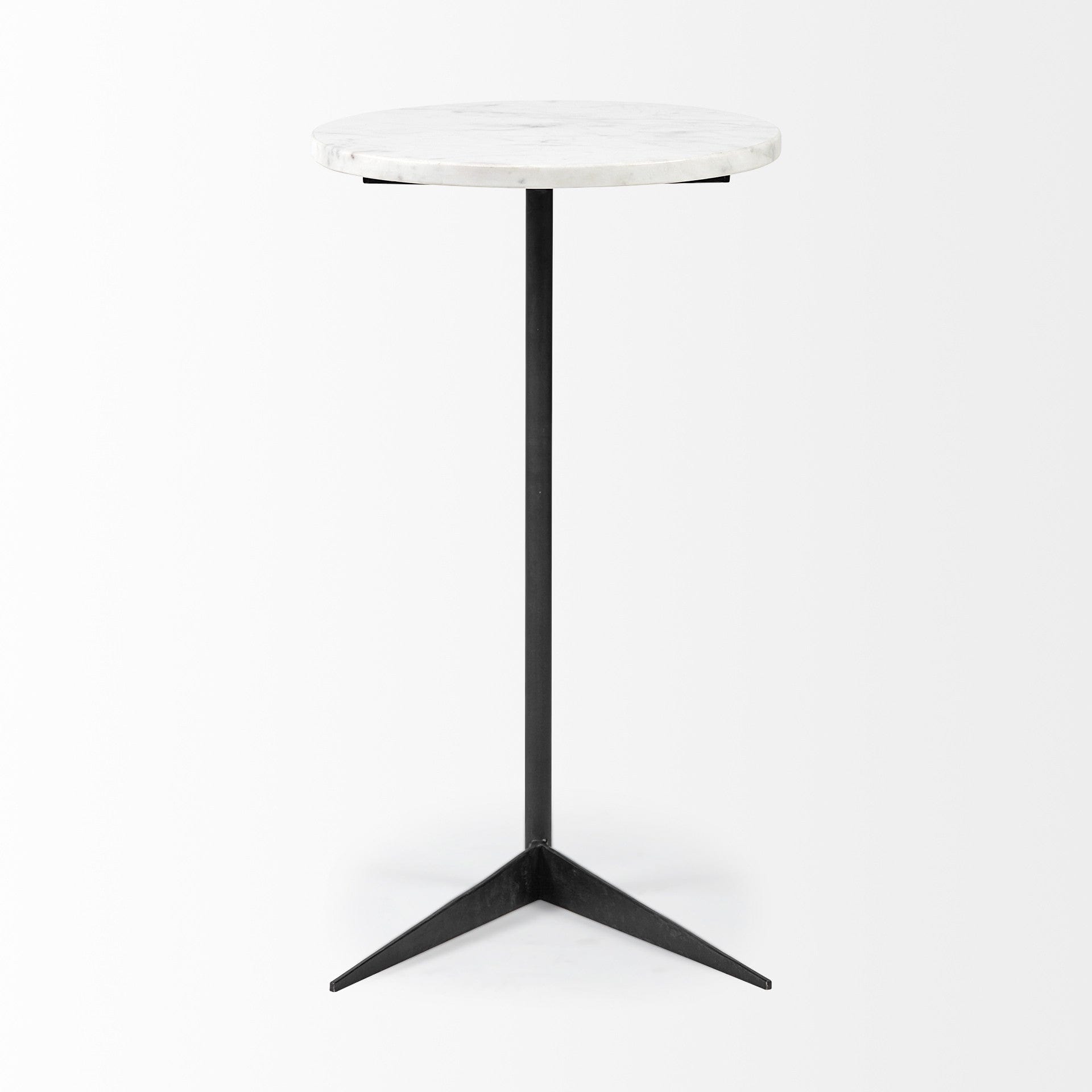 27" Black And White Marble Round End Table - Homeroots - Flyclothing LLC