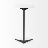 27" Black And White Marble Round End Table - Homeroots - Flyclothing LLC