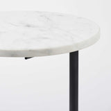 27" Black And White Marble Round End Table - Homeroots - Flyclothing LLC