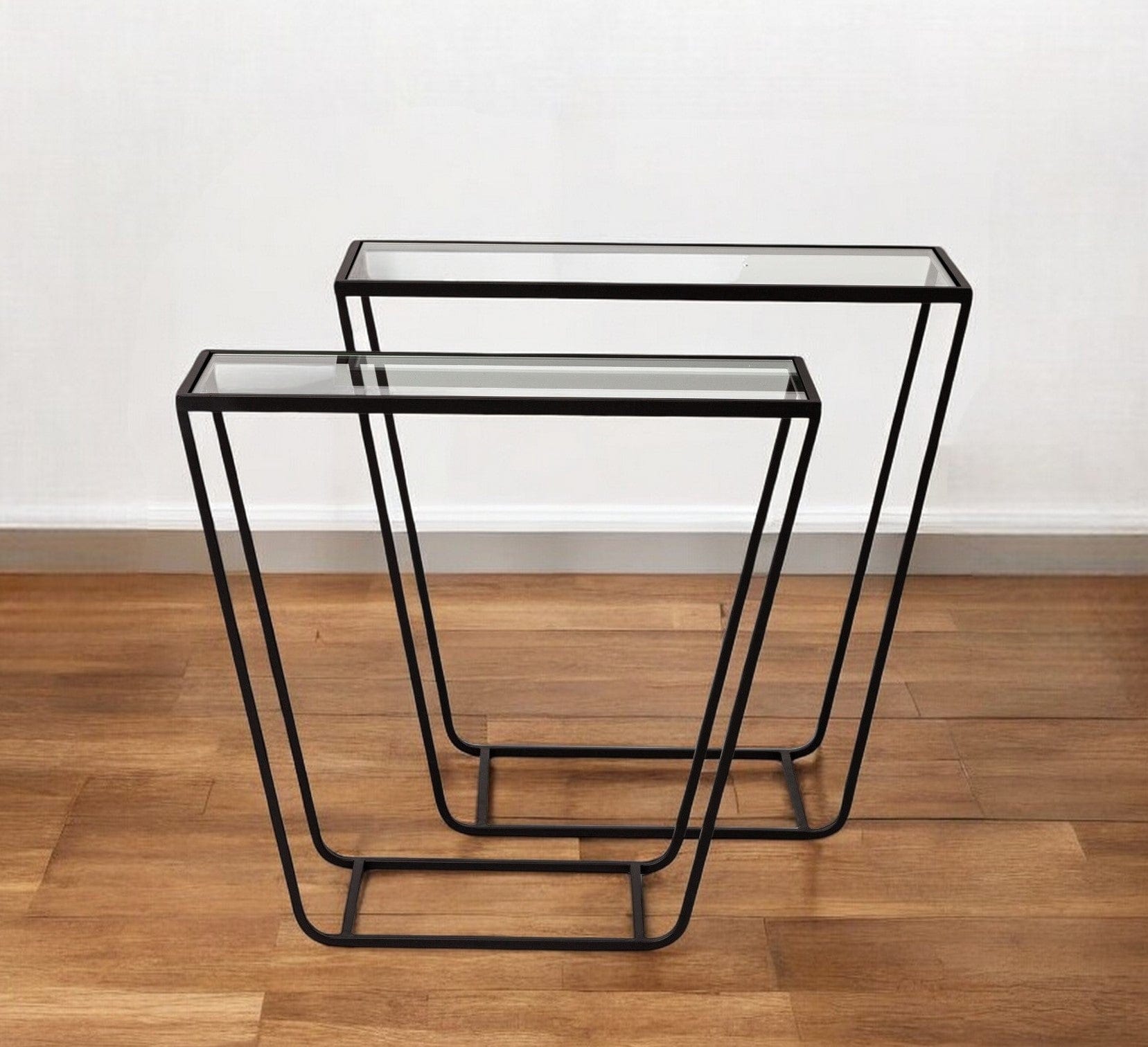 10" Clear Glass Frame Console Table - Homeroots - Flyclothing LLC