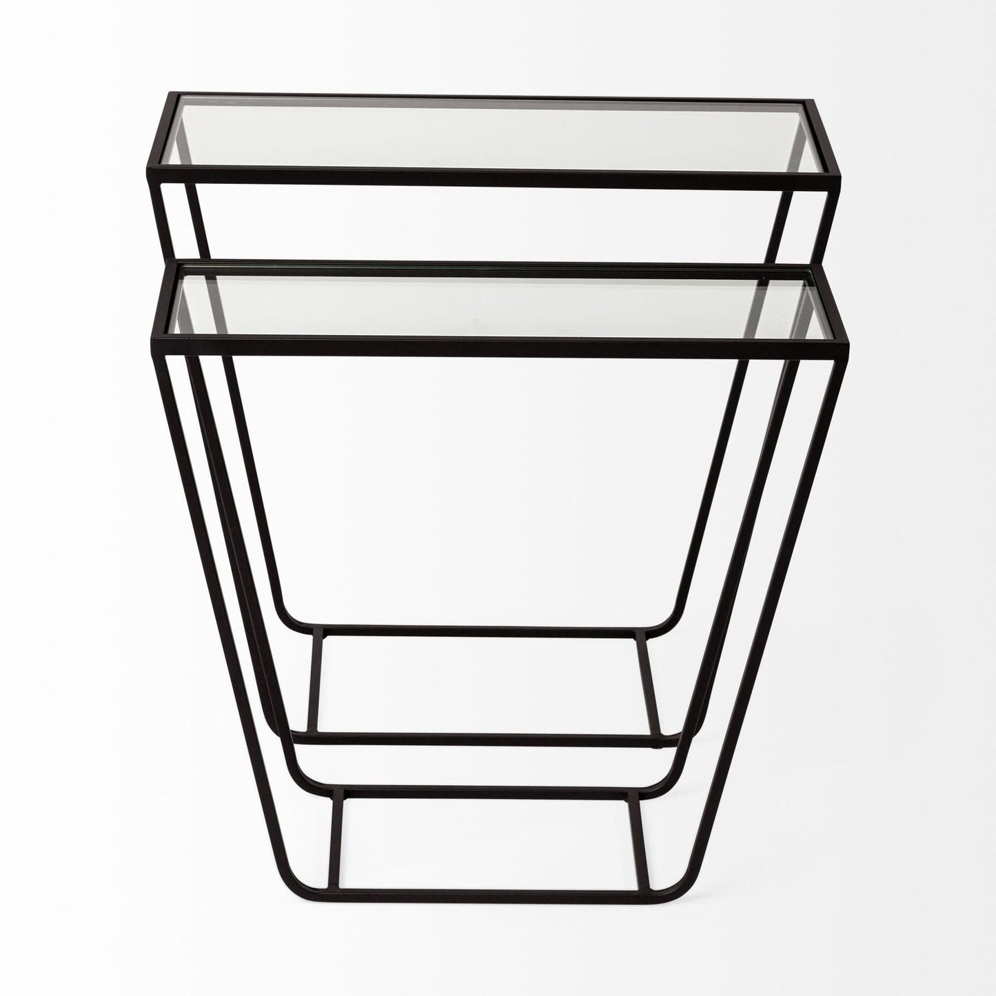 10" Clear Glass Frame Console Table - Homeroots - Flyclothing LLC